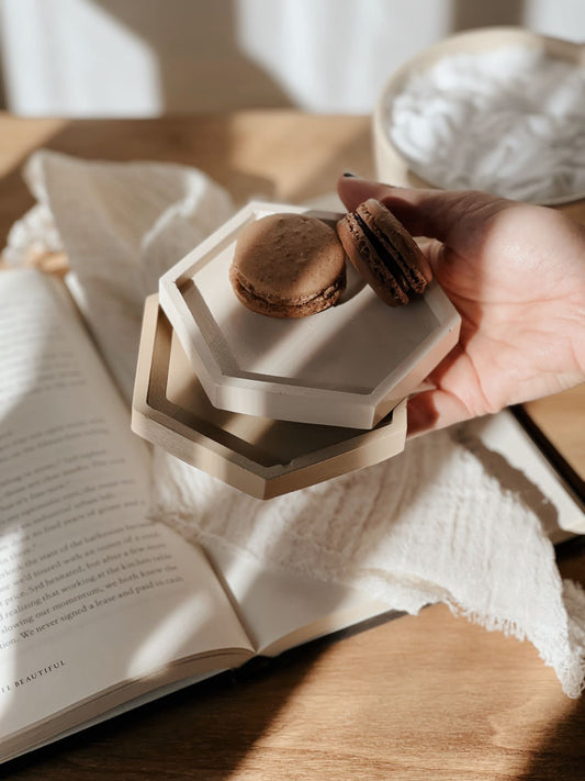 Bandeja Hexagonal Deco Crema